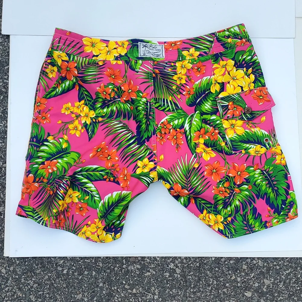 Polo Ralph Lauren Pink Floral Board Shorts Size 38